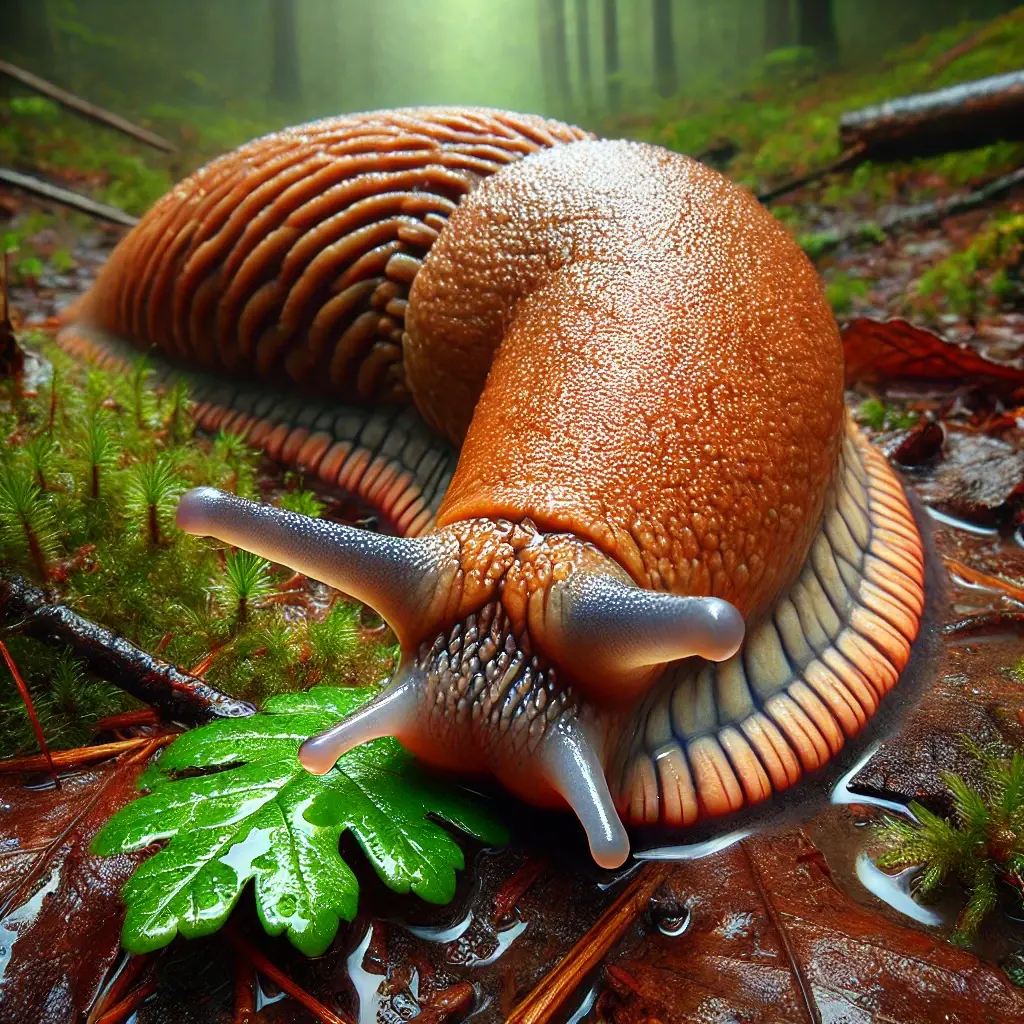 die orange Nacktschnecke Arion rufus